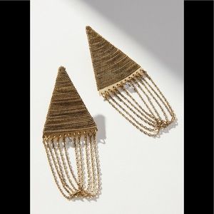 NWT Anthropologie Gold Pyramid Drop Earrings!